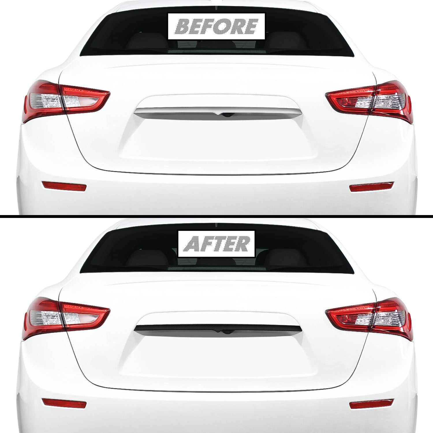 2014-2023 Maserati Ghibli | Rear Trunk Trim Chrome Delete PreCut Vinyl Wrap