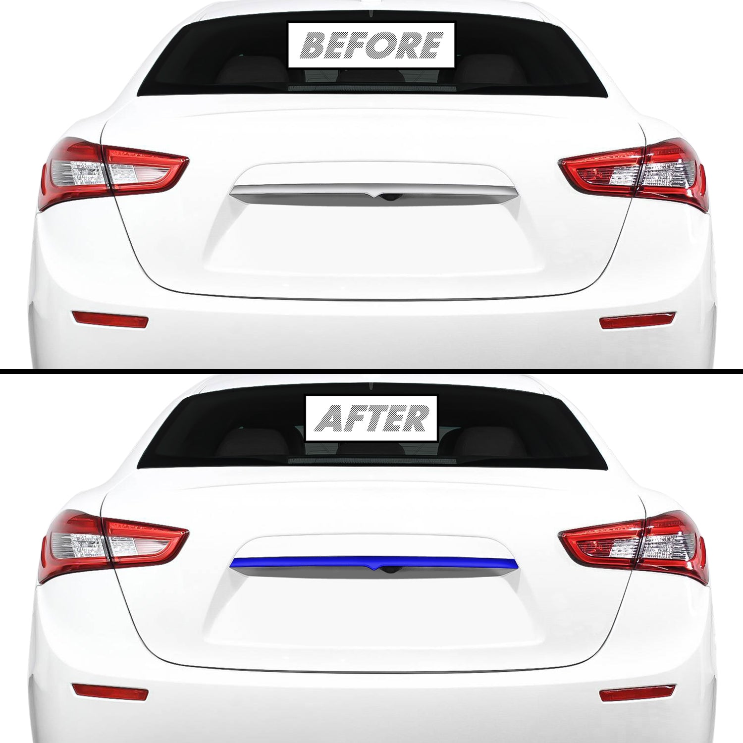 2014-2023 Maserati Ghibli | Rear Trunk Trim Chrome Delete PreCut Vinyl Wrap
