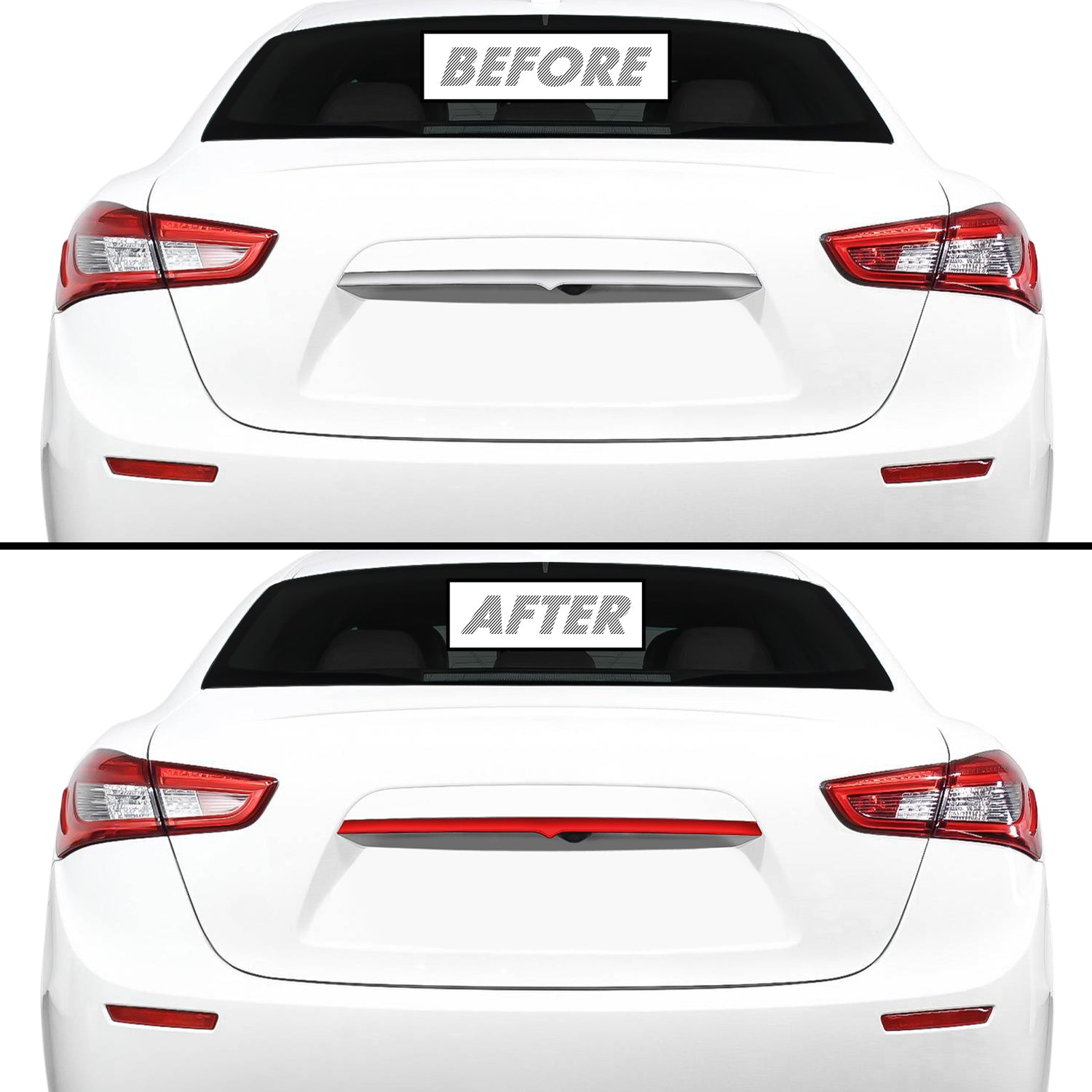 2014-2023 Maserati Ghibli | Rear Trunk Trim Chrome Delete PreCut Vinyl Wrap
