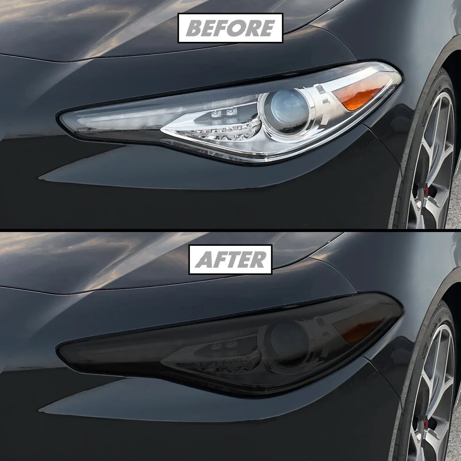 2017-2023 Alfa Romeo Giulia | Headlight PreCut Tint Overlays