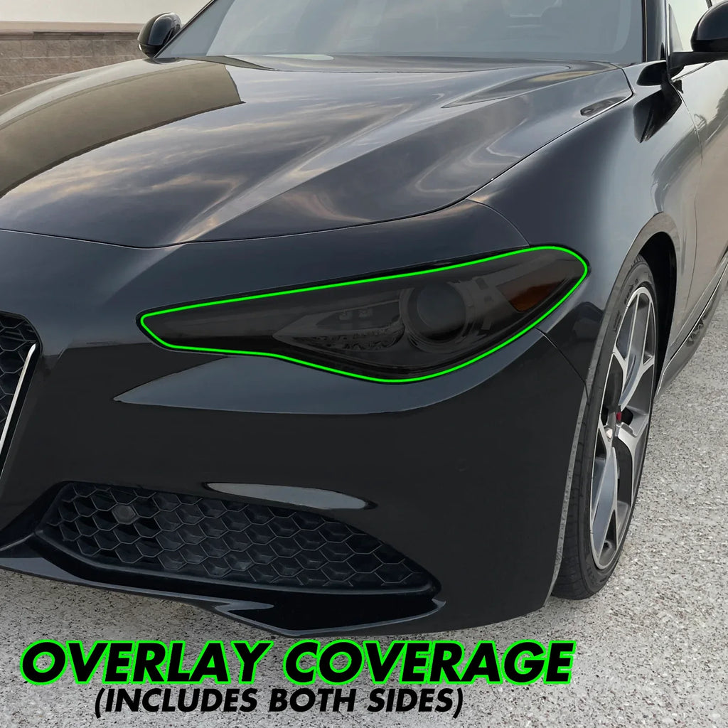 2017-2023 Alfa Romeo Giulia | Headlight PreCut Tint Overlays
