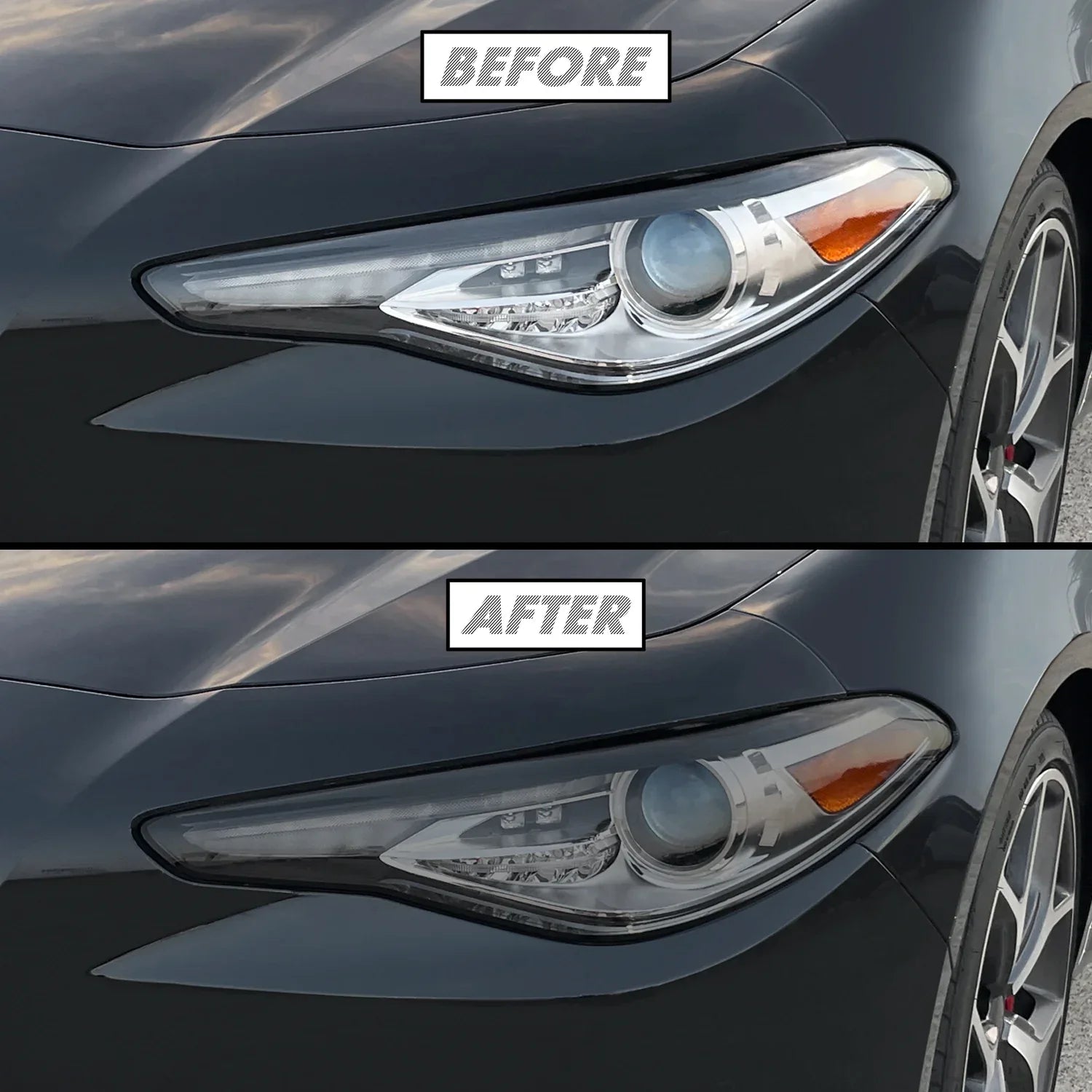 2017-2023 Alfa Romeo Giulia | Headlight PreCut Tint Overlays