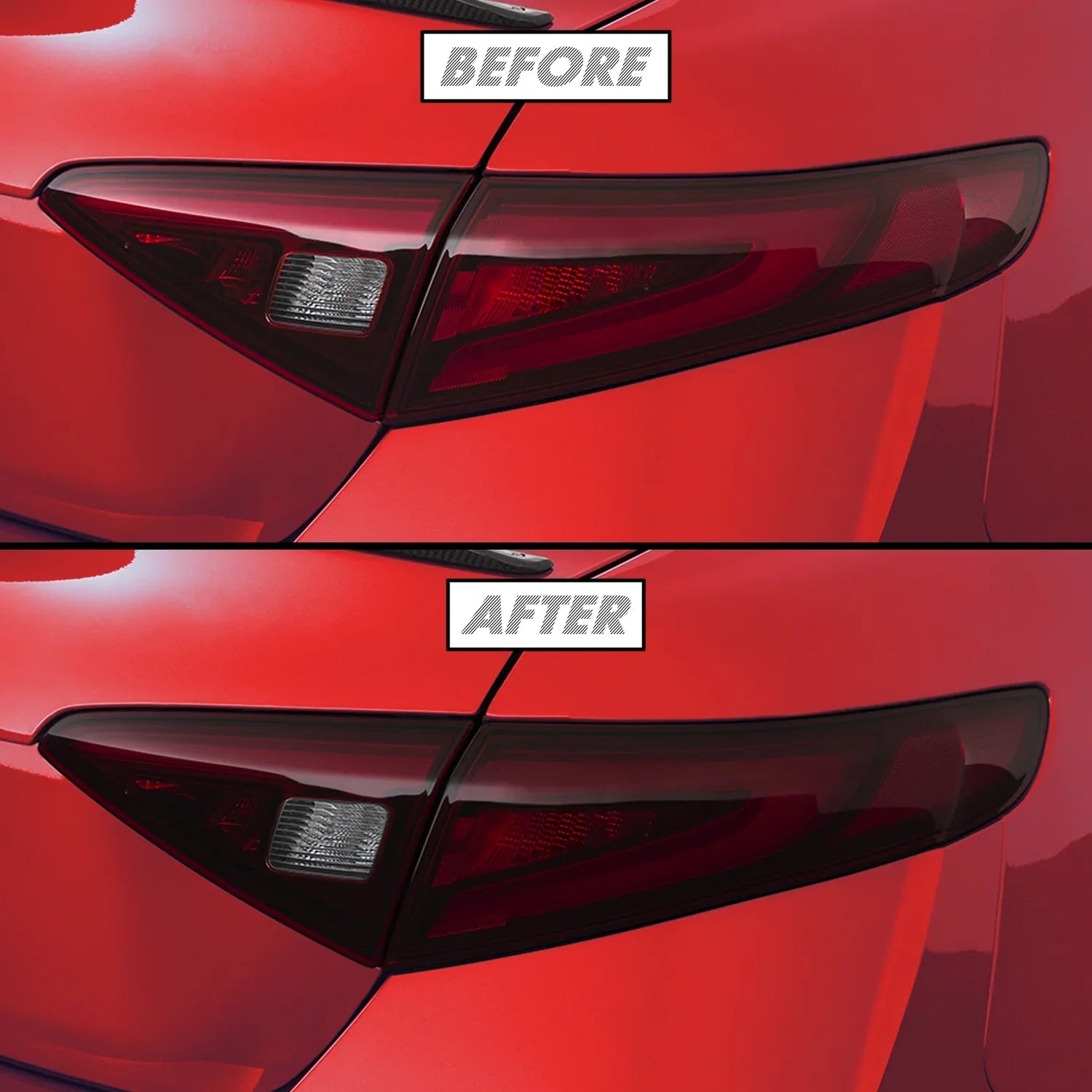 2017-2023 Alfa Romeo Giulia | Tail Light Cutout PreCut Tint Overlays
