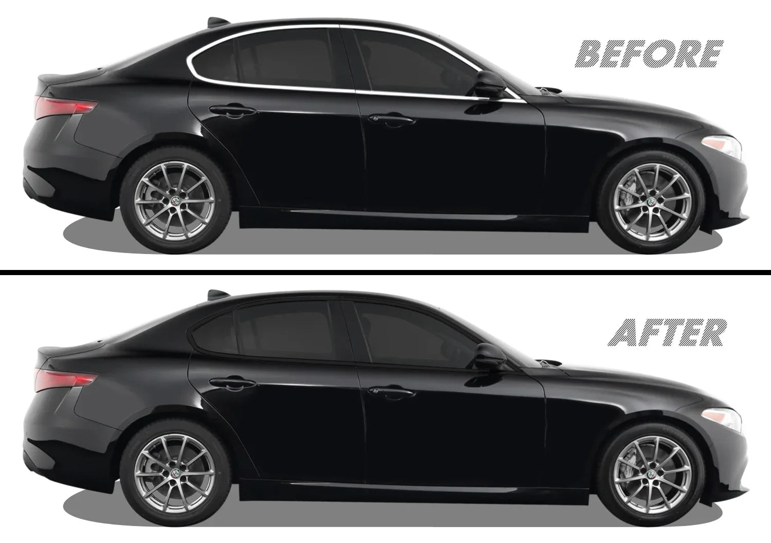 2017-2023 Alfa Romeo Giulia | Window Trim Chrome Delete PreCut Vinyl Wrap