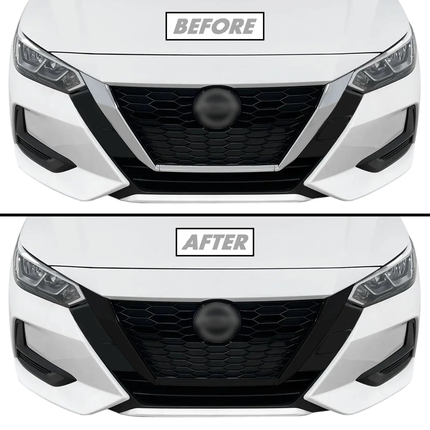 2020-2023 Nissan Sentra | Front Grill Trim Chrome Delete PreCut Vinyl Wrap