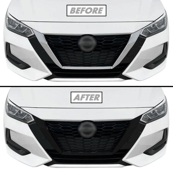 Sentra Wrapped 2020-2023 Nissan Sentra | Front Grill Trim Chrome Delete PreCut Vinyl ...