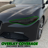 2017-2023 Alfa Romero Giulia | Headlight PreCut Tint Overlays