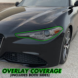 2017-2023 Alfa Romero Giulia | Headlight PreCut Tint Overlays