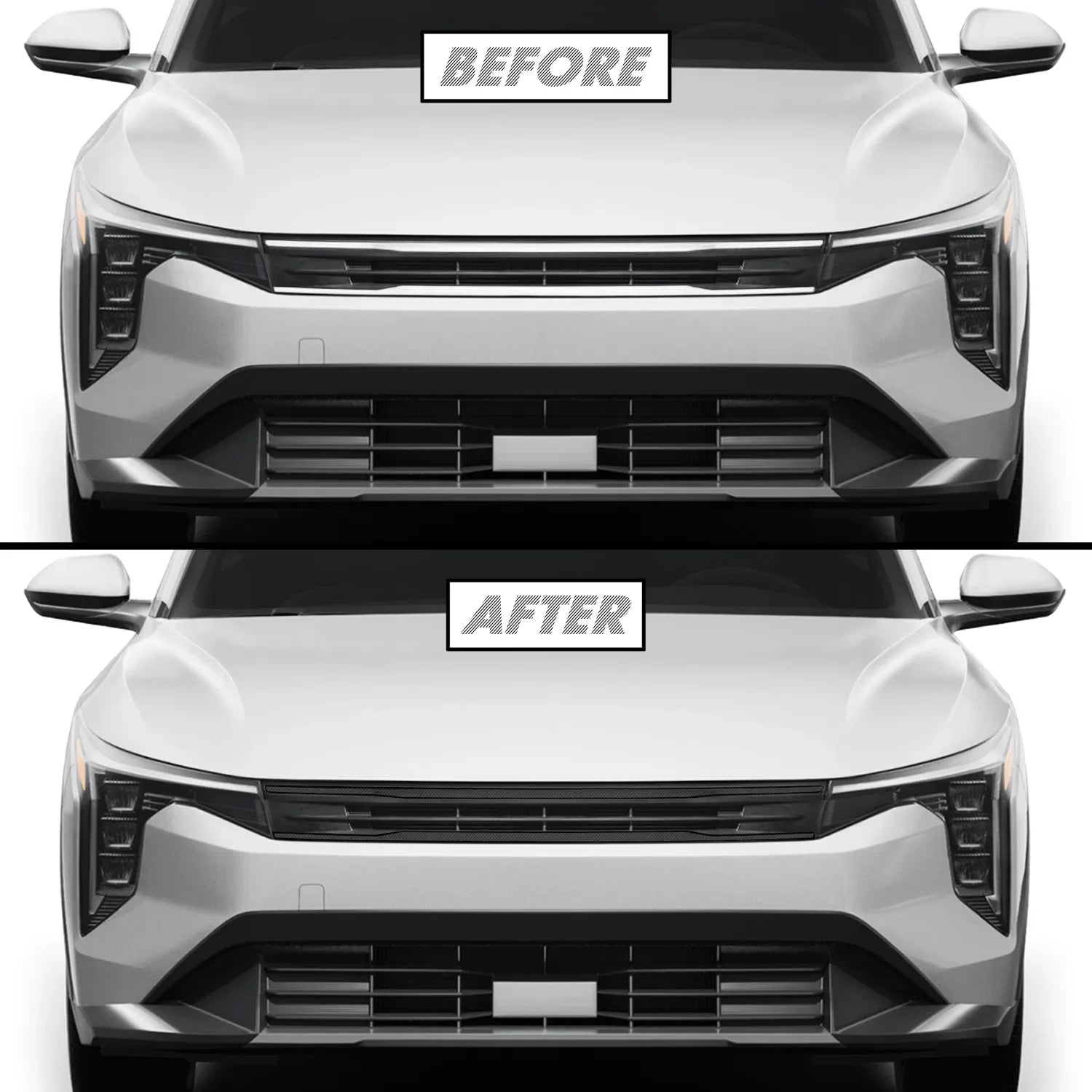 2025-2026 Kia K4 | Front Grill Trim Chrome Delete PreCut Vinyl Wrap