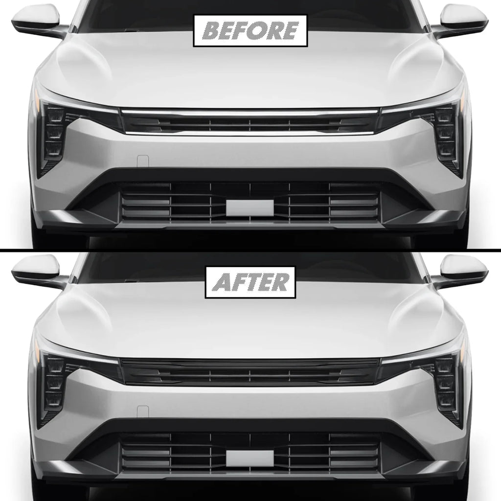 2025-2026 Kia K4 | Front Grill Trim Chrome Delete PreCut Vinyl Wrap