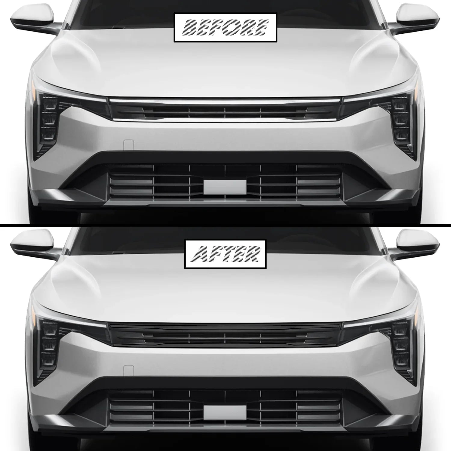 2025-2026 Kia K4 | Front Grill Trim Chrome Delete PreCut Vinyl Wrap