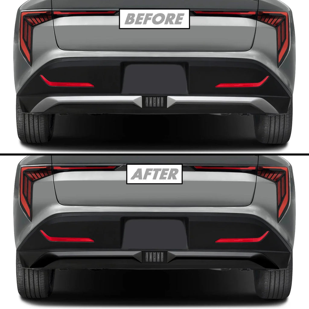 2025-2026 Kia K4 | Rear Bumper Diffuser Trim Chrome Delete PreCut Vinyl Wrap