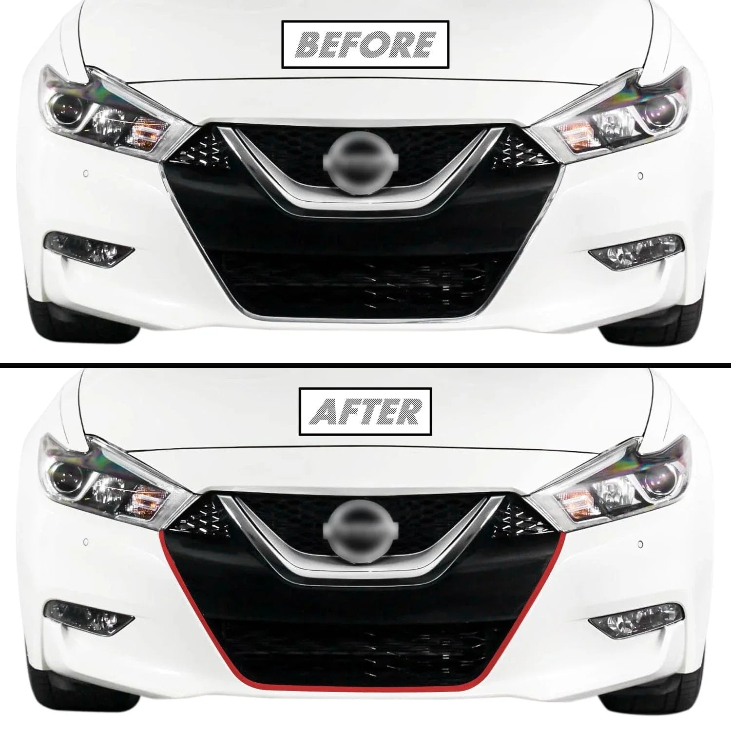 2016-2018 Nissan Maxima | Lower Front Grill Trim Chrome Delete PreCut Vinyl Wrap