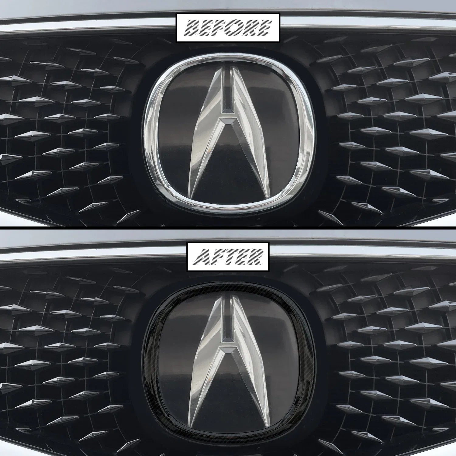 2017-2020 Acura MDX | Front Emblem Trim Chrome Delete PreCut Vinyl Wrap