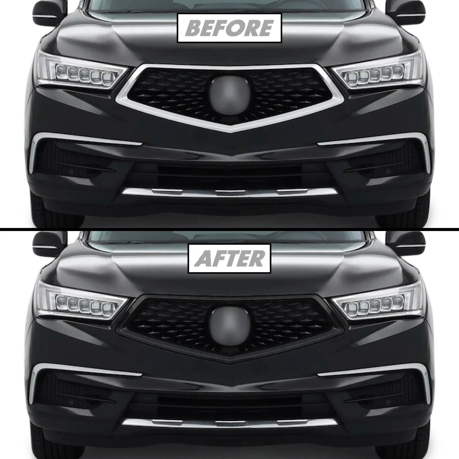 2017-2020 Acura MDX | Front Grill Trim Chrome Delete PreCut Vinyl Wrap