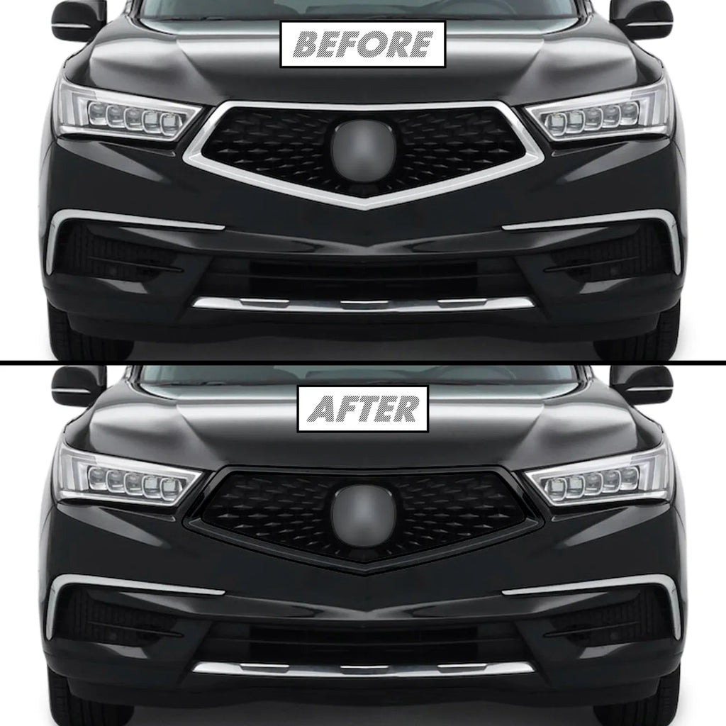 2017-2020 Acura MDX | Front Grill Trim Chrome Delete PreCut Vinyl Wrap