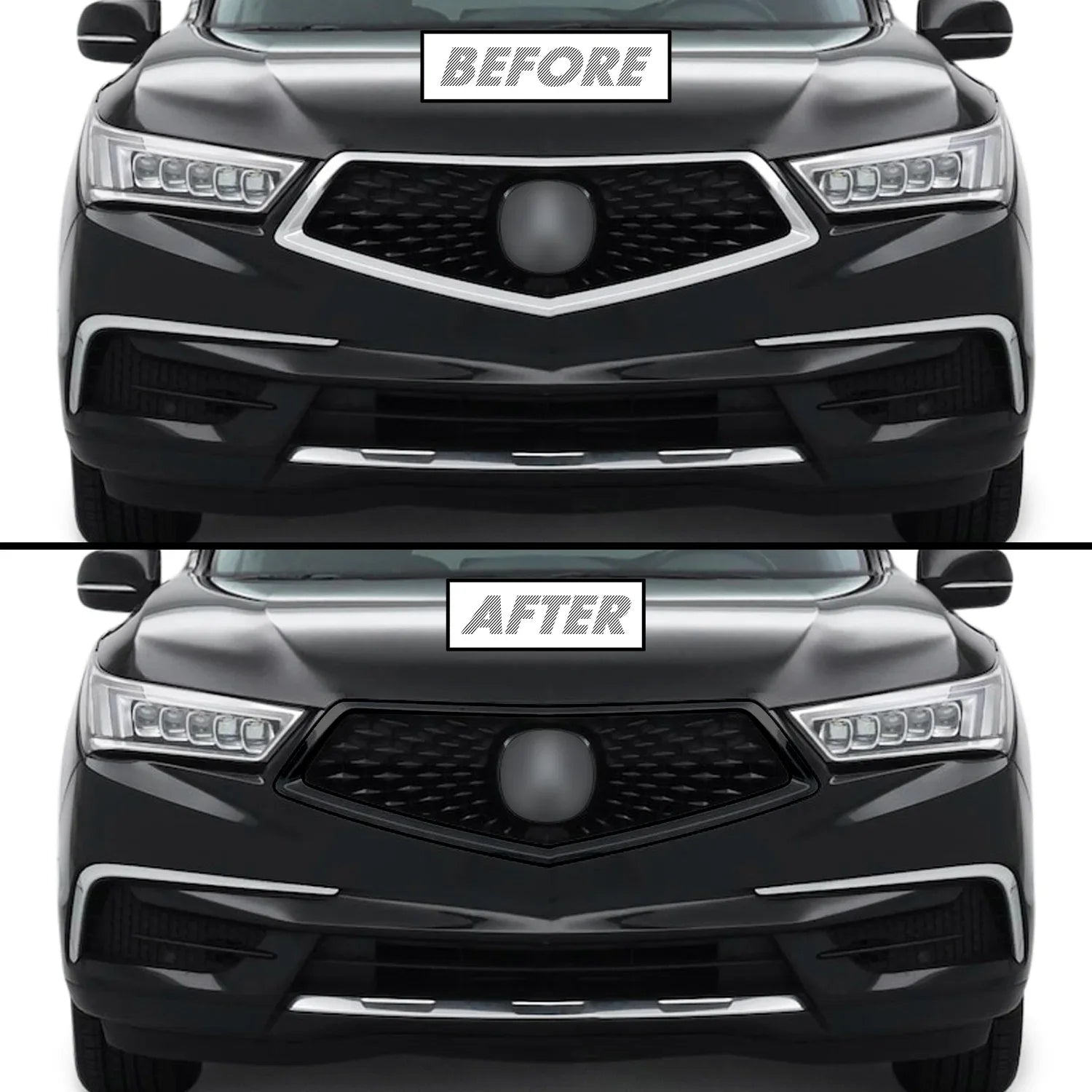 2017-2020 Acura MDX | Front Grill Trim Chrome Delete PreCut Vinyl Wrap