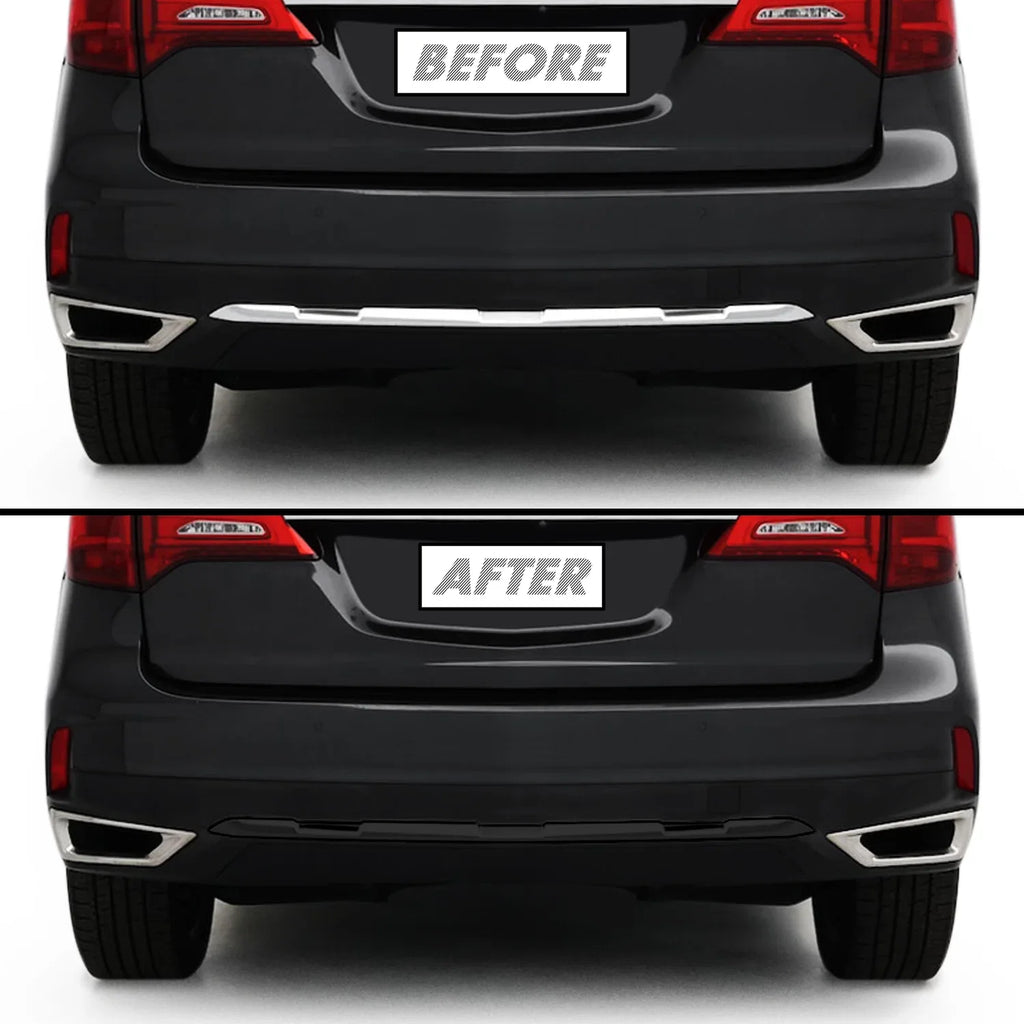 2017-2020 Acura MDX | Rear Bumper Diffuser Trim Chrome Delete PreCut Vinyl Wrap