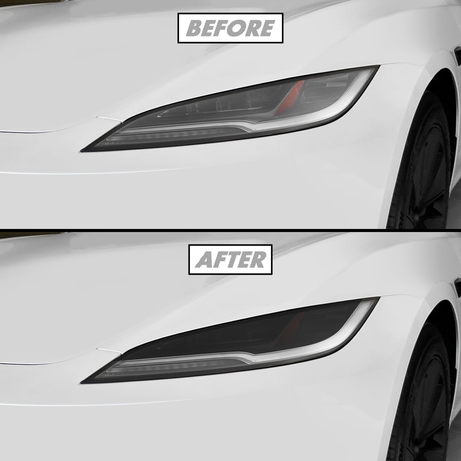 2024-2027 Tesla Model 3 | Headlight Cutout PreCut Tint Overlays