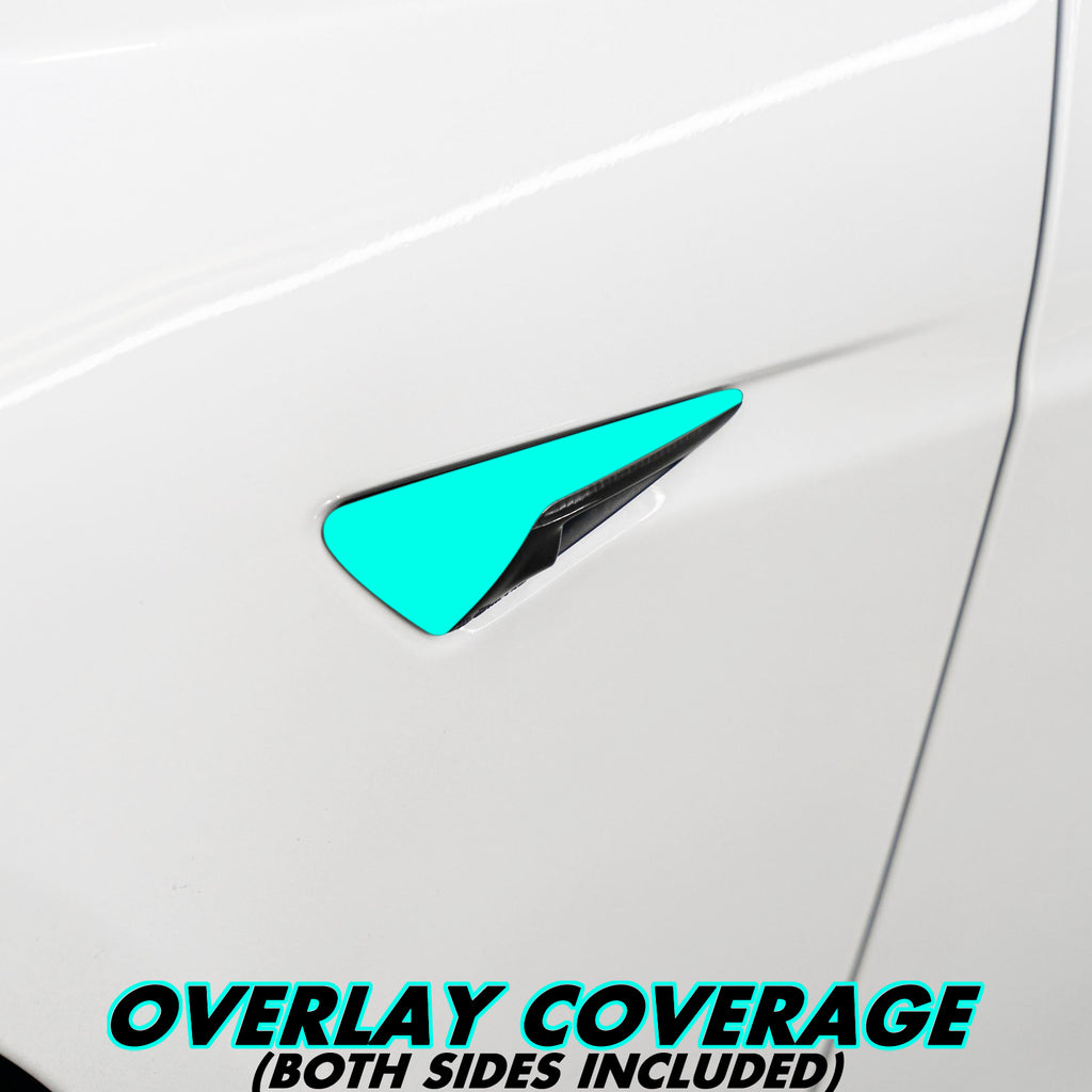 2012-2022 Tesla Model S | Fender Camera Trim Chrome Delete PreCut Vinyl Wrap