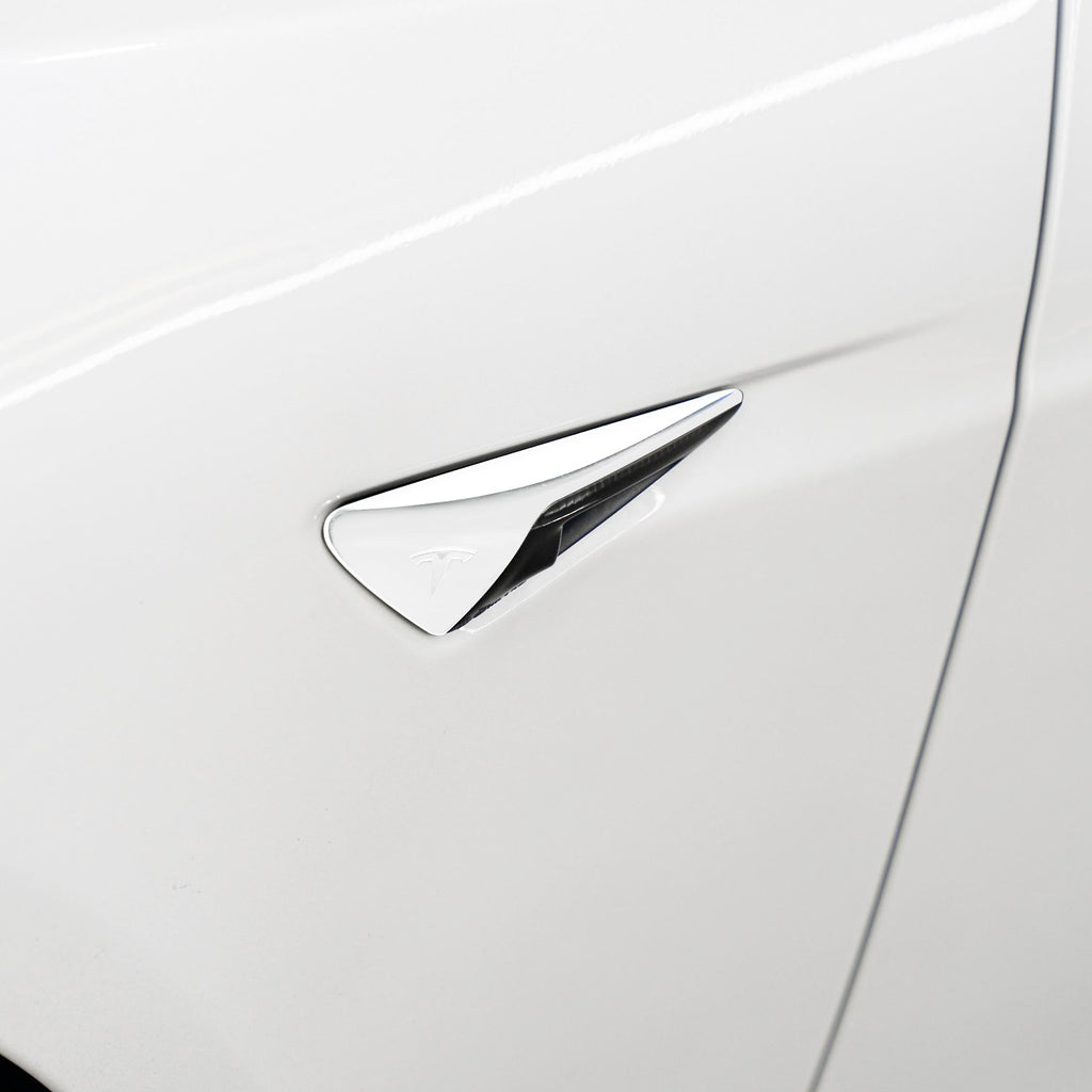 2012-2022 Tesla Model S | Fender Camera Trim Chrome Delete PreCut Vinyl Wrap