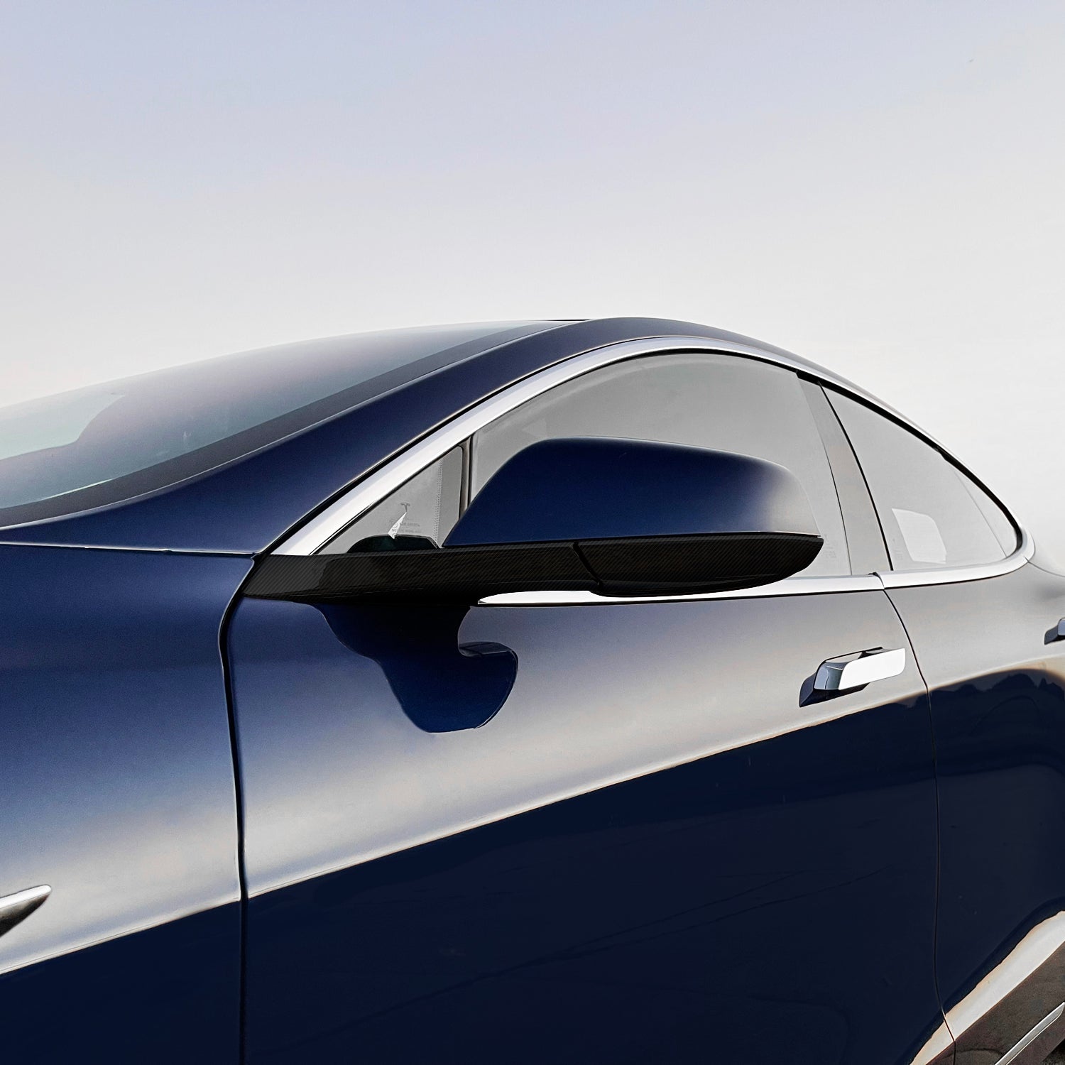 2012-2022 Tesla Model S | Mirror Trim Chrome Delete PreCut Vinyl Wrap