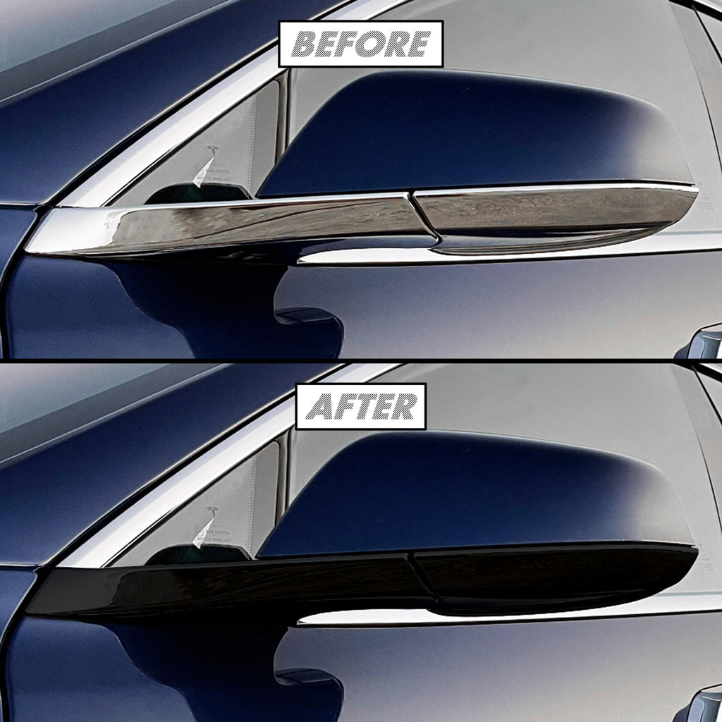 2012-2022 Tesla Model S | Mirror Trim Chrome Delete PreCut Vinyl Wrap