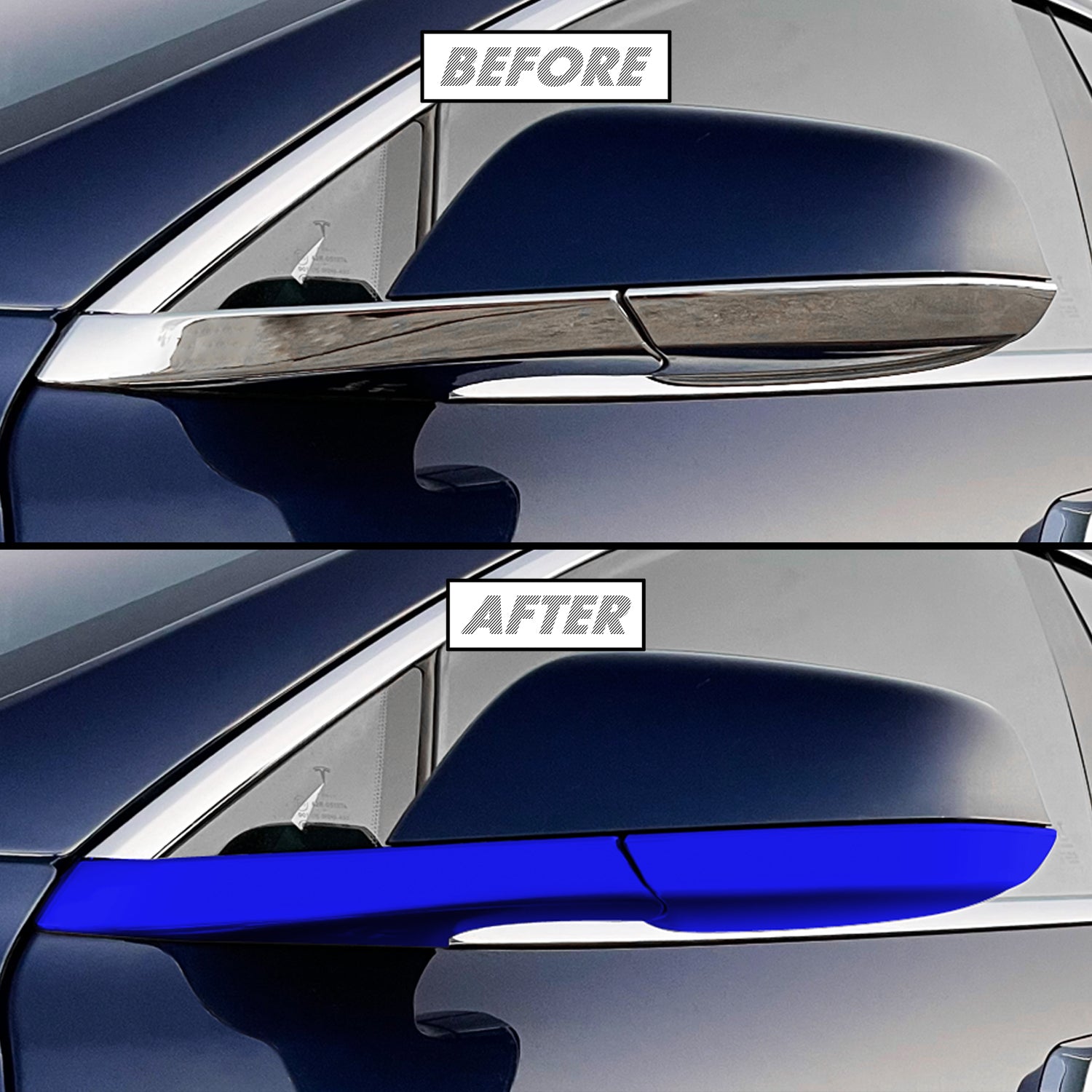 2012-2022 Tesla Model S | Mirror Trim Chrome Delete PreCut Vinyl Wrap
