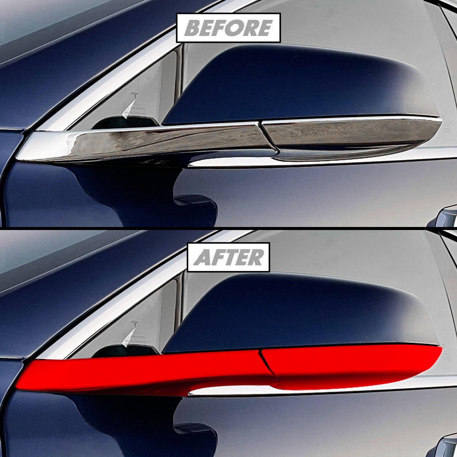 2012-2022 Tesla Model S | Mirror Trim Chrome Delete PreCut Vinyl Wrap
