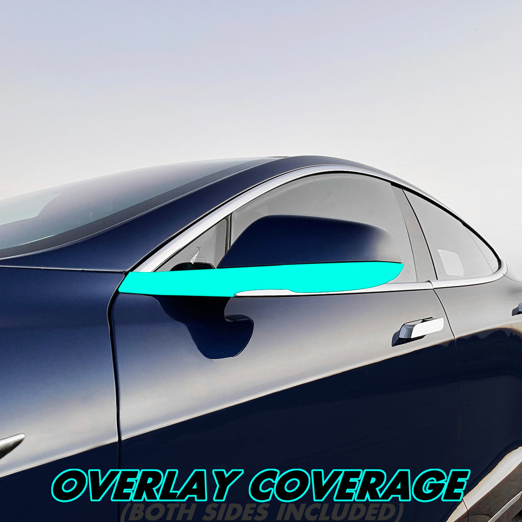 2012-2022 Tesla Model S | Mirror Trim Chrome Delete PreCut Vinyl Wrap