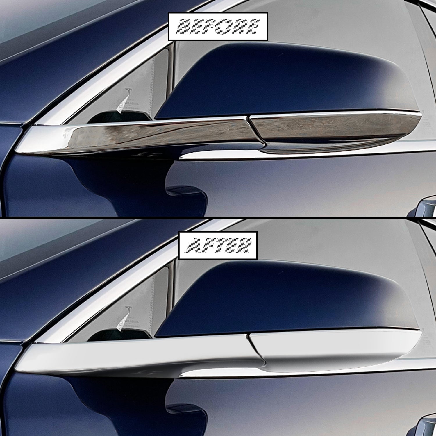 2012-2022 Tesla Model S | Mirror Trim Chrome Delete PreCut Vinyl Wrap