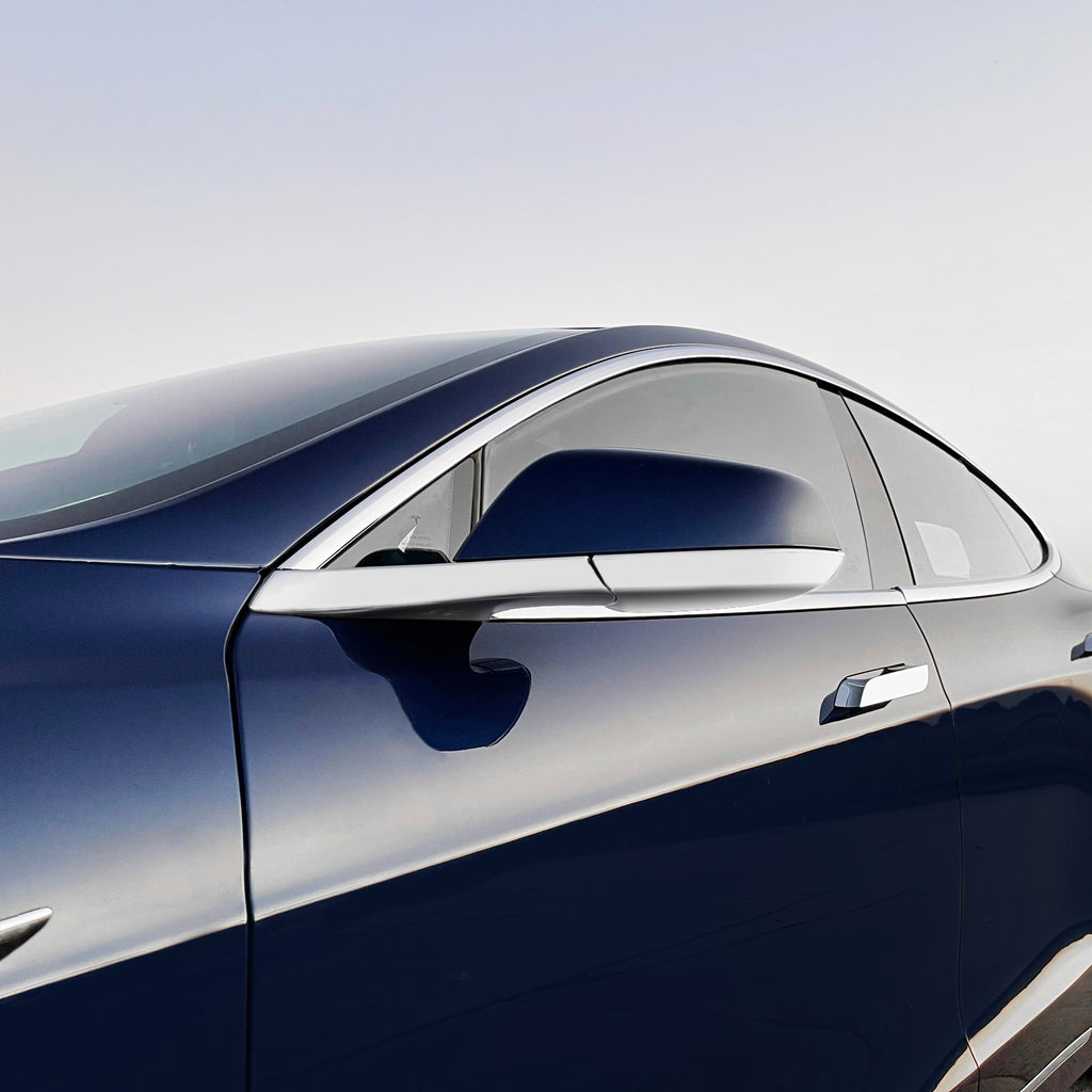 2012-2022 Tesla Model S | Mirror Trim Chrome Delete PreCut Vinyl Wrap