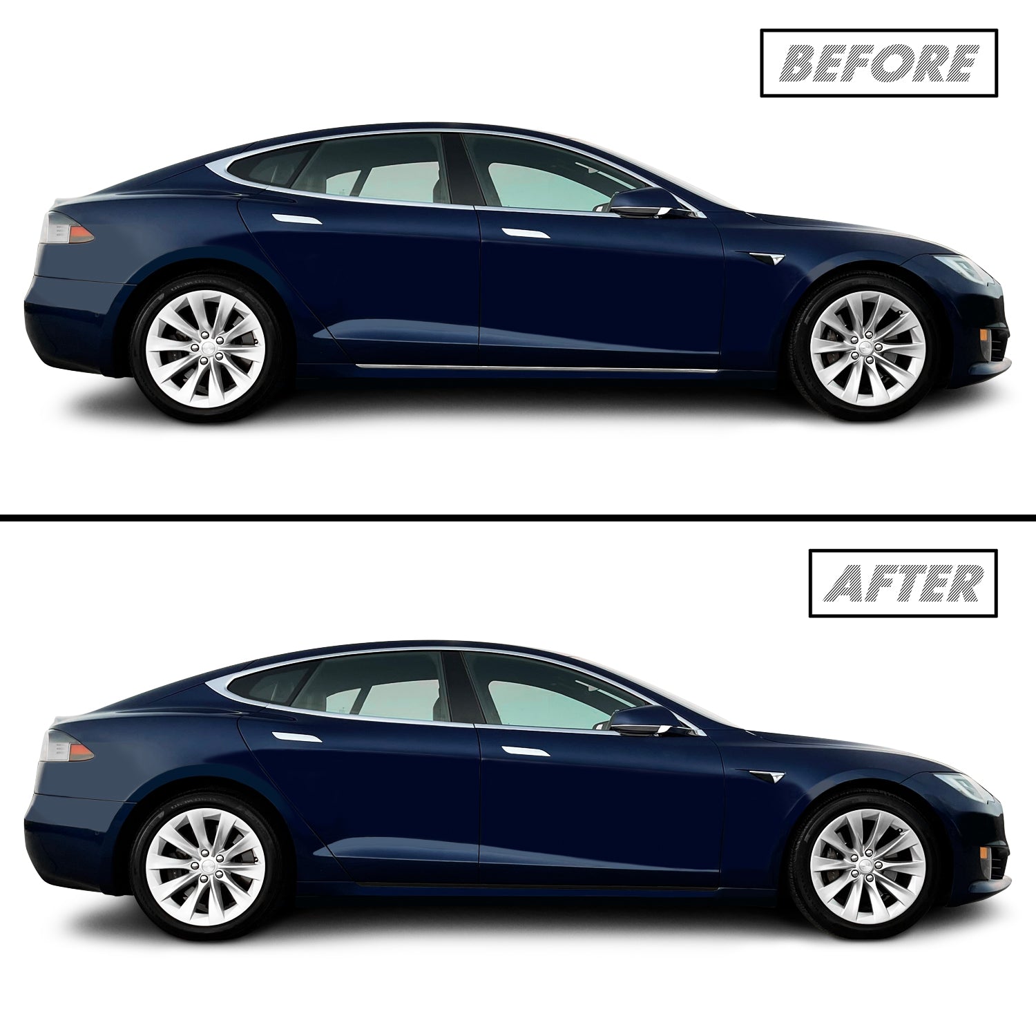 2012-2022 Tesla Model S | Side Skirt Trim Chrome Delete PreCut Vinyl Wrap