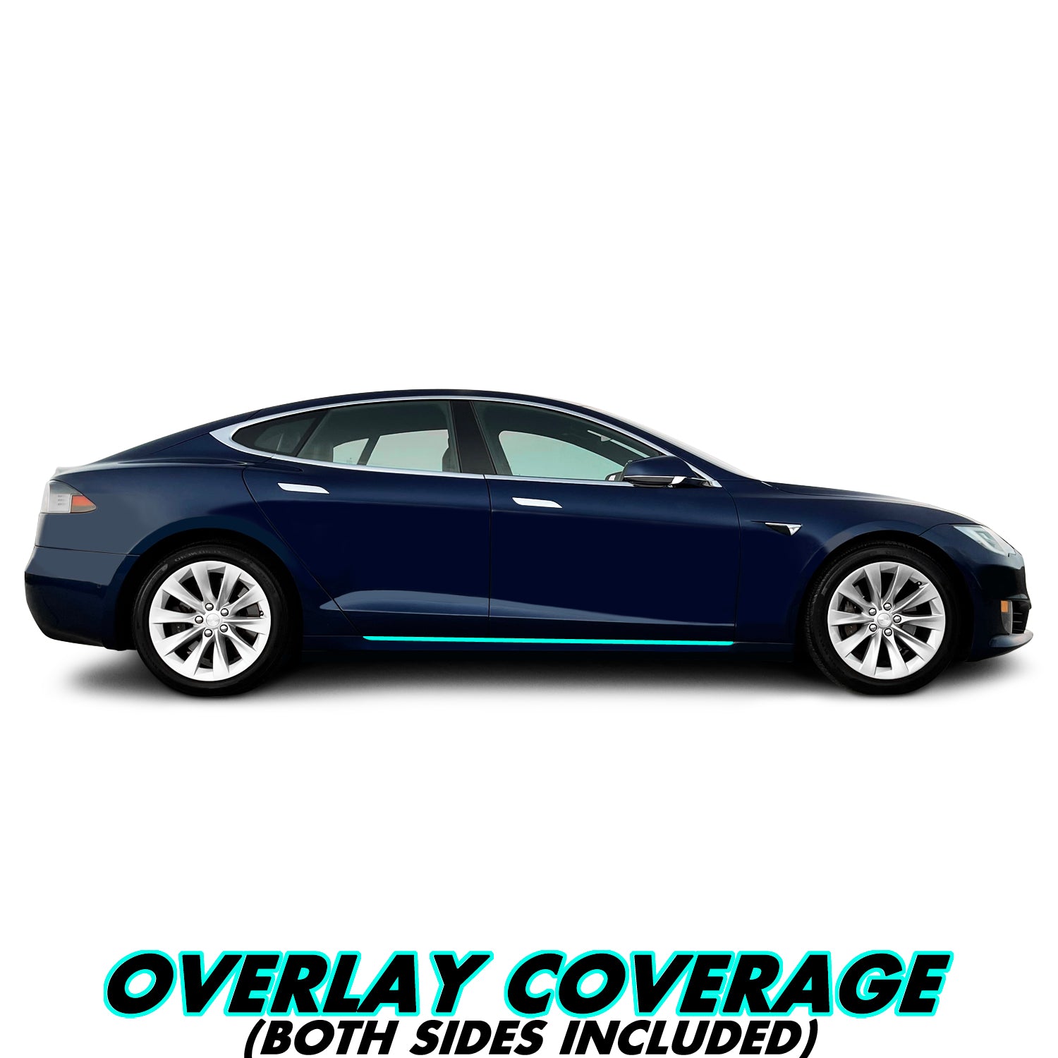 2012-2022 Tesla Model S | Side Skirt Trim Chrome Delete PreCut Vinyl Wrap