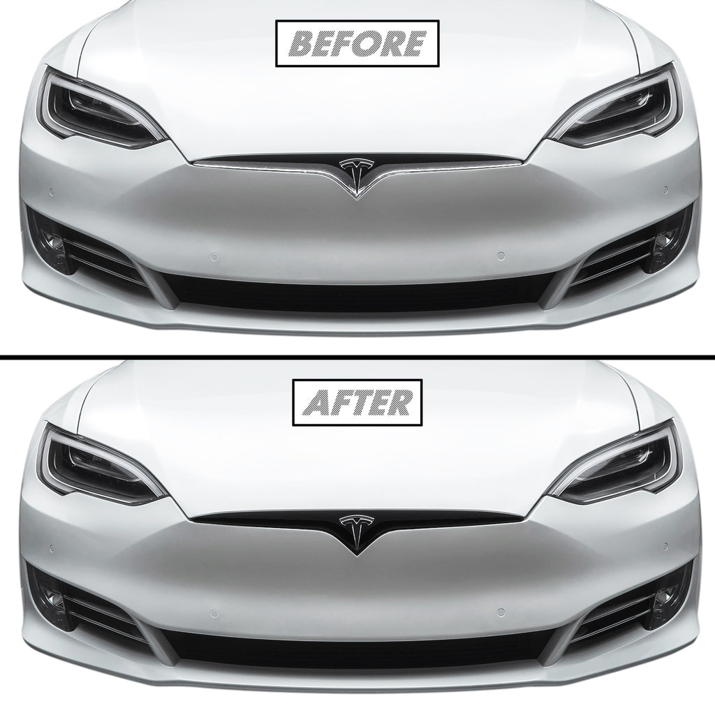 2016-2022 Tesla Model S | Front Grill Trim Chrome Delete PreCut Vinyl Wrap