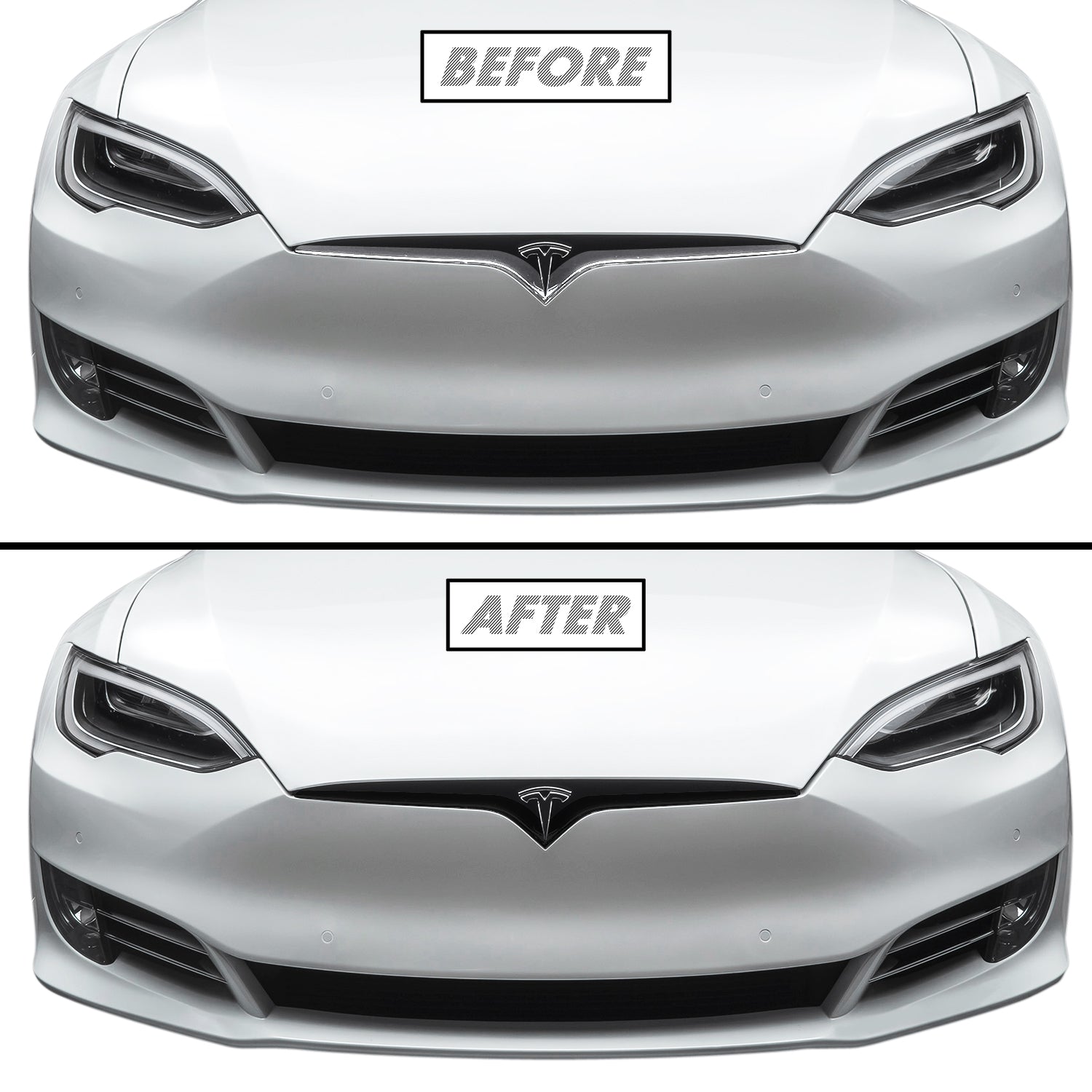 2016-2022 Tesla Model S | Front Grill Trim Chrome Delete PreCut Vinyl Wrap