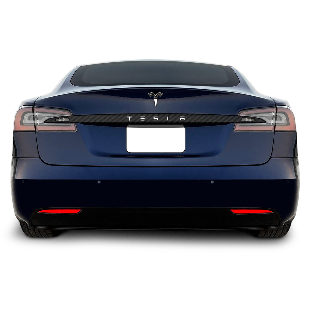2016-2022 Tesla Model S | Rear Trunk Trim Chrome Delete PreCut Vinyl Wrap