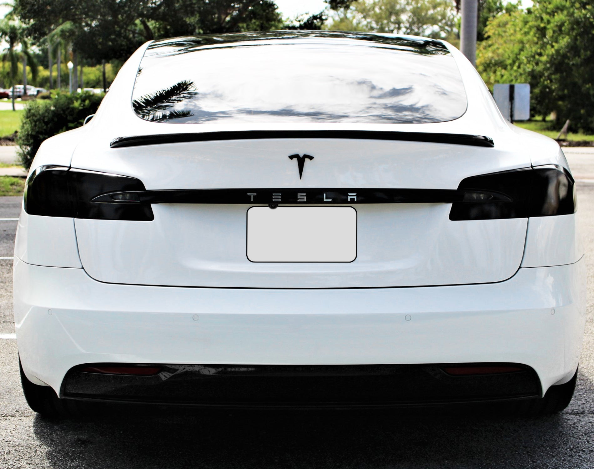 2016-2022 Tesla Model S | Rear Trunk Trim Chrome Delete PreCut Vinyl Wrap