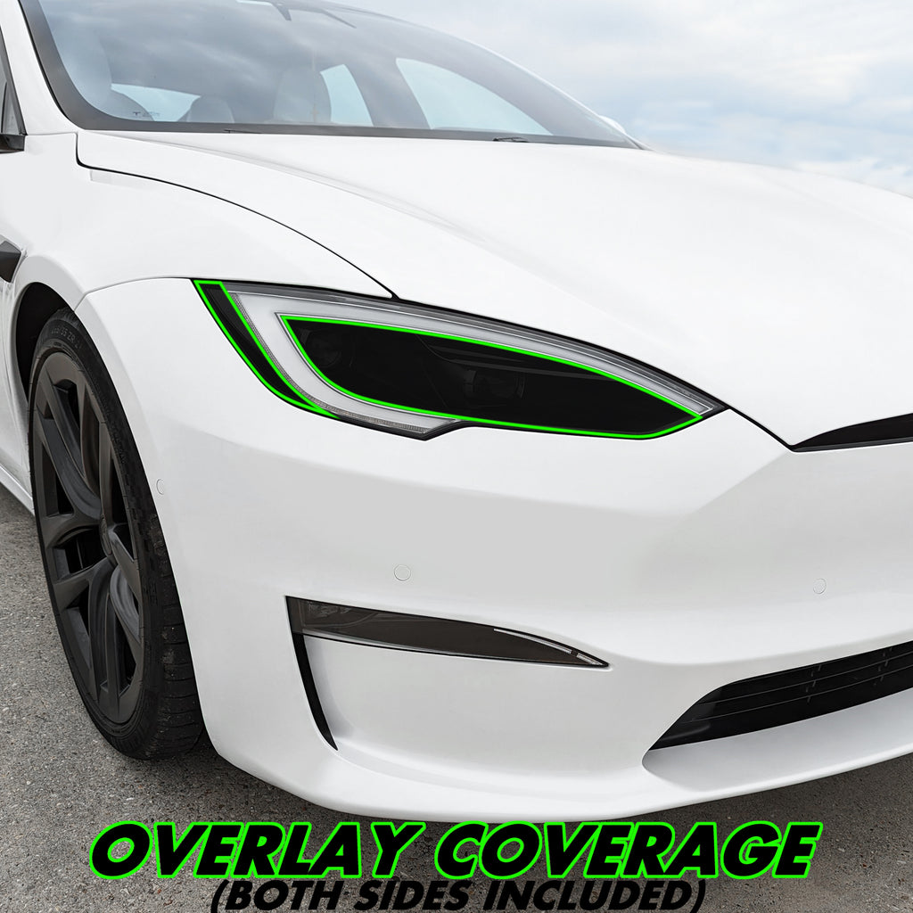 2022-2026 Tesla Model S | Headlight Cutout PreCut Tint Overlays