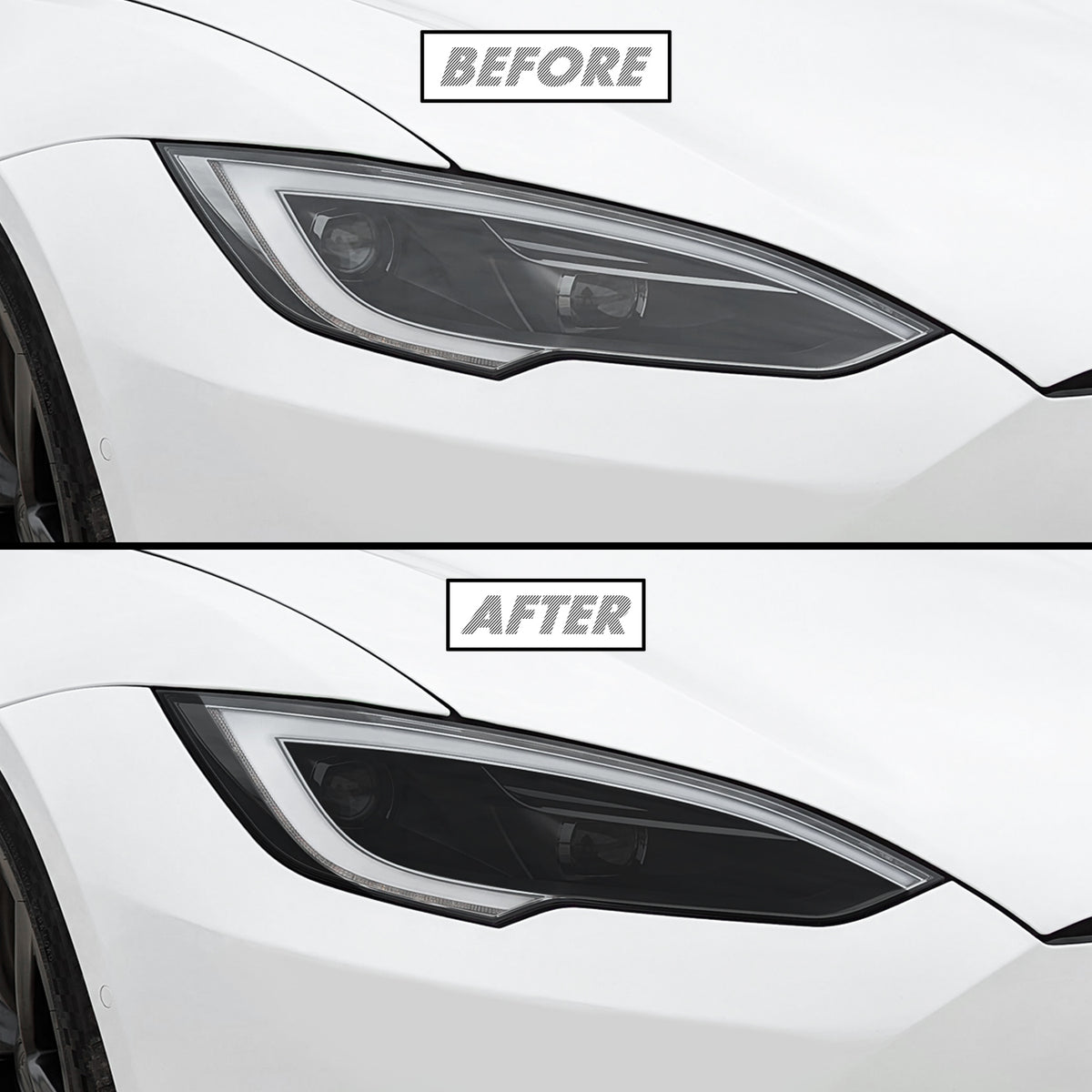 2022-2026 Tesla Model S | Headlight Cutout PreCut Tint Overlays