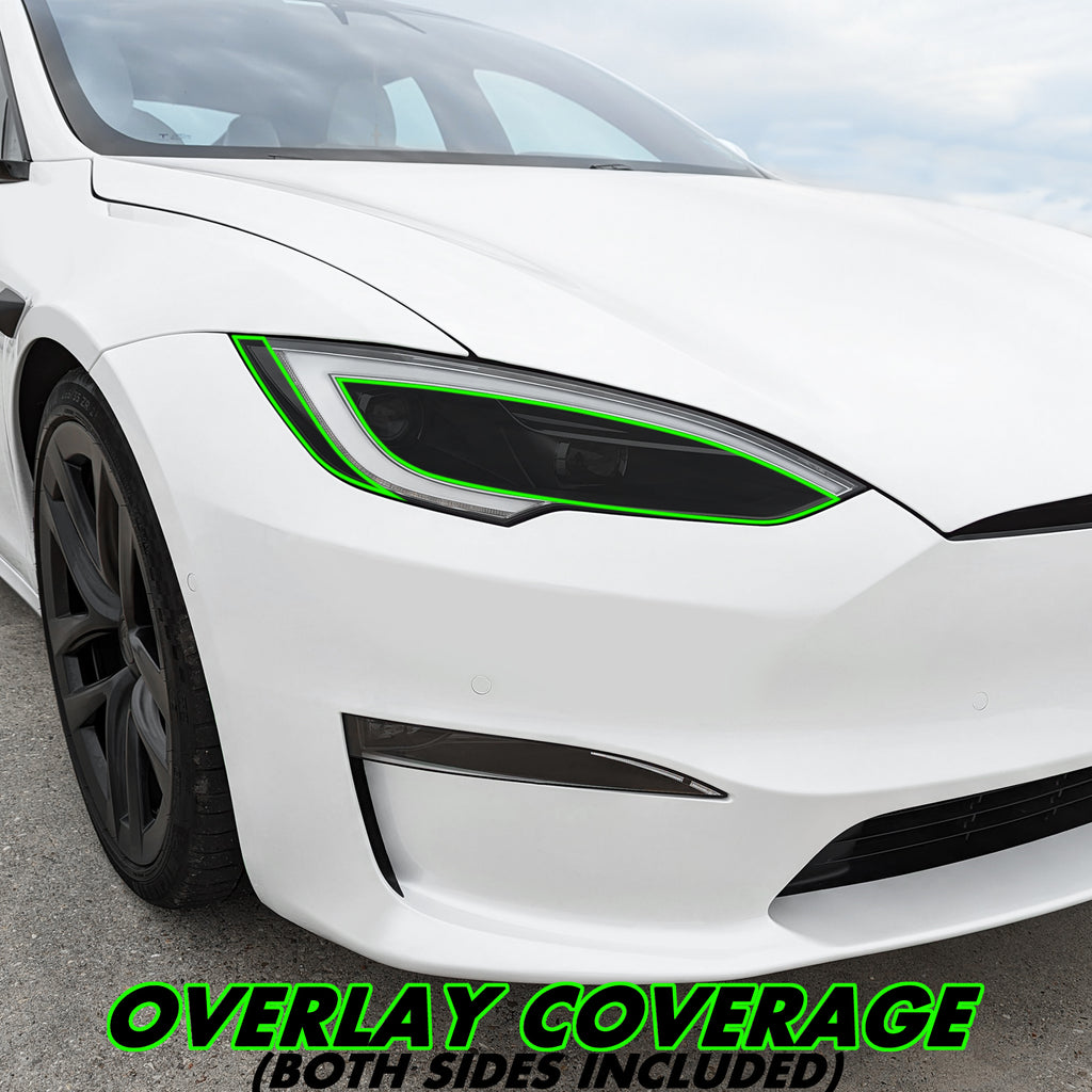 2022-2026 Tesla Model S | Headlight Cutout PreCut Tint Overlays