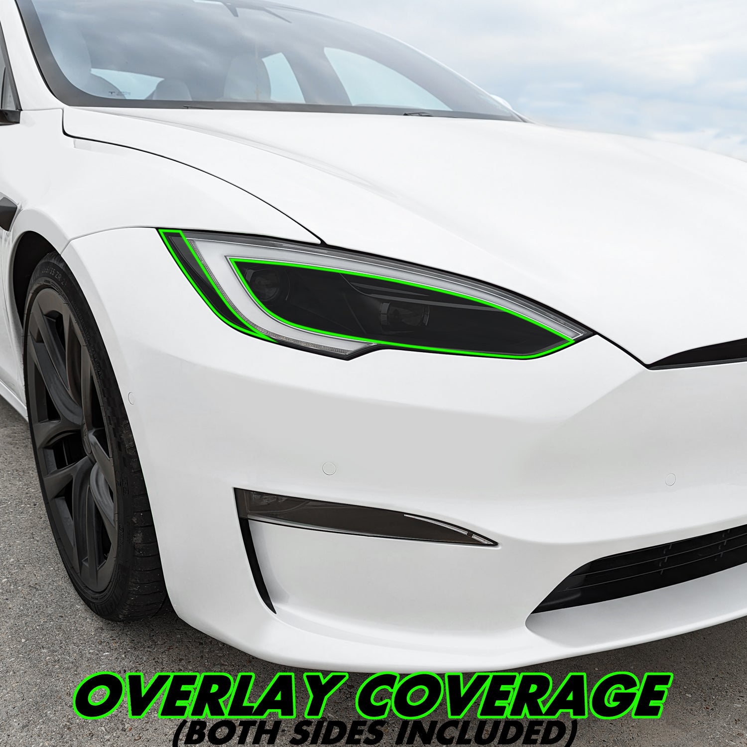 2022-2026 Tesla Model S | Headlight Cutout PreCut Tint Overlays