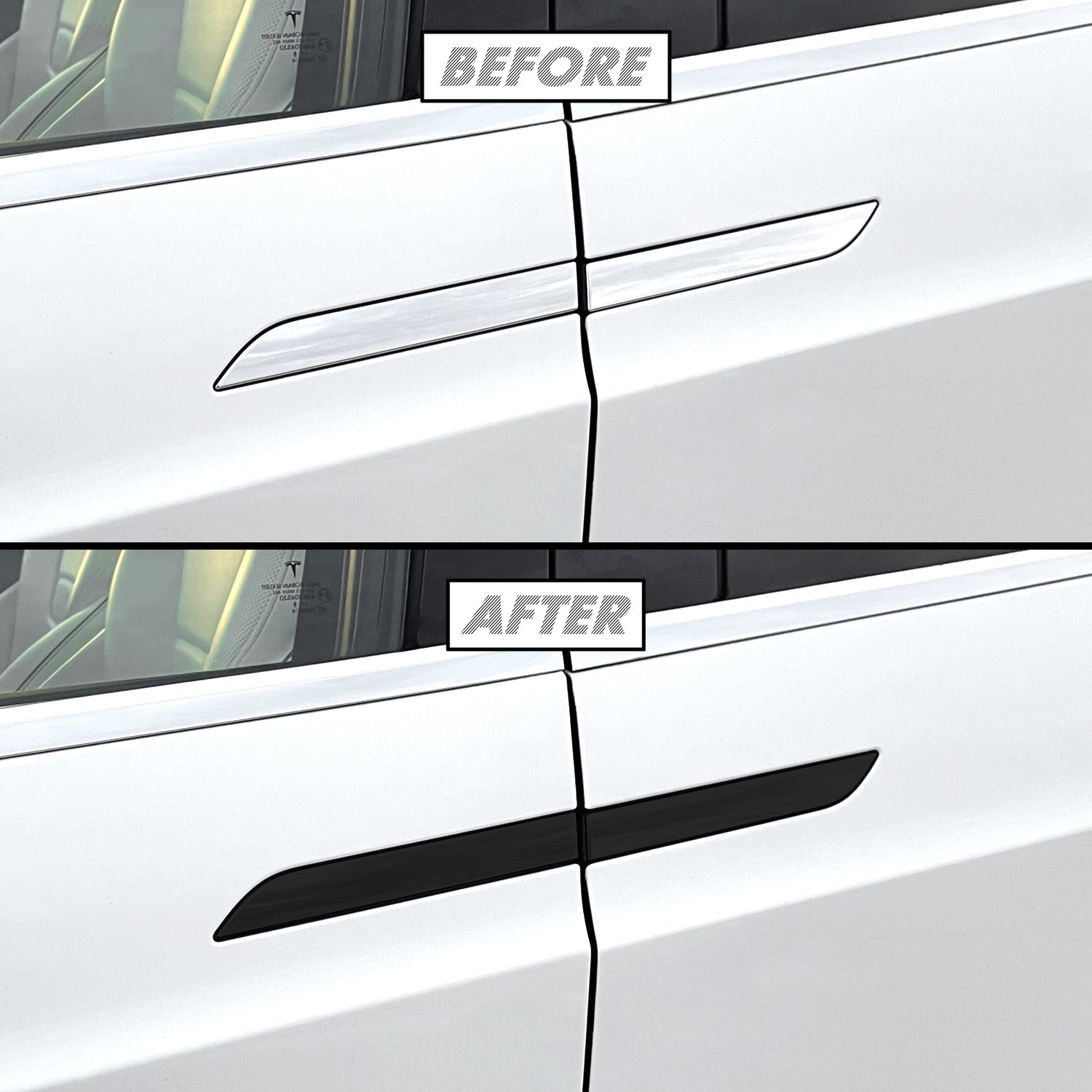 2016-2021 Tesla Model X | Door Handle Chrome Delete PreCut Vinyl Wrap