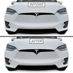 2016-2021 Tesla Model X | Front Bumper Trim Combo Chrome Delete PreCut Vinyl Wrap