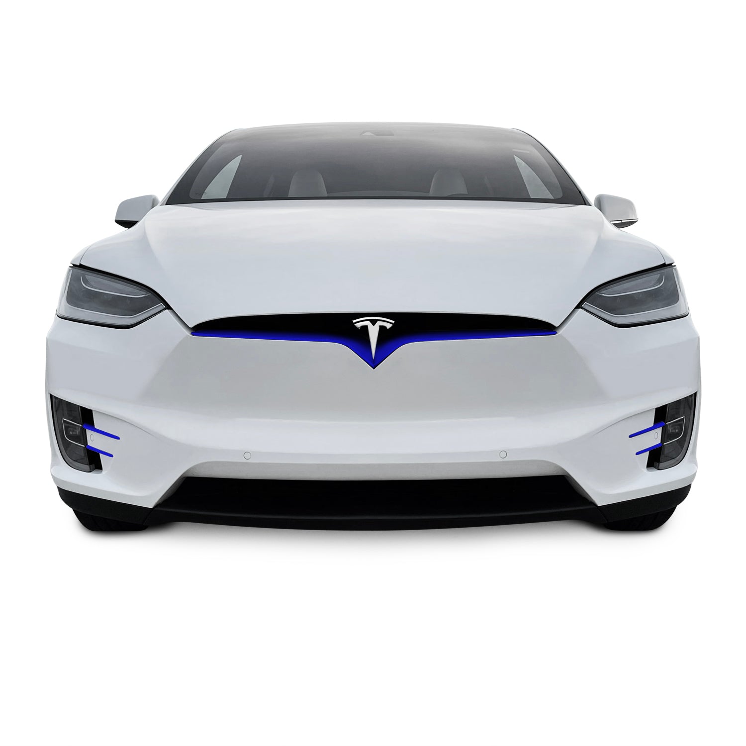 2016-2021 Tesla Model X | Front Bumper Trim Combo Chrome Delete PreCut Vinyl Wrap