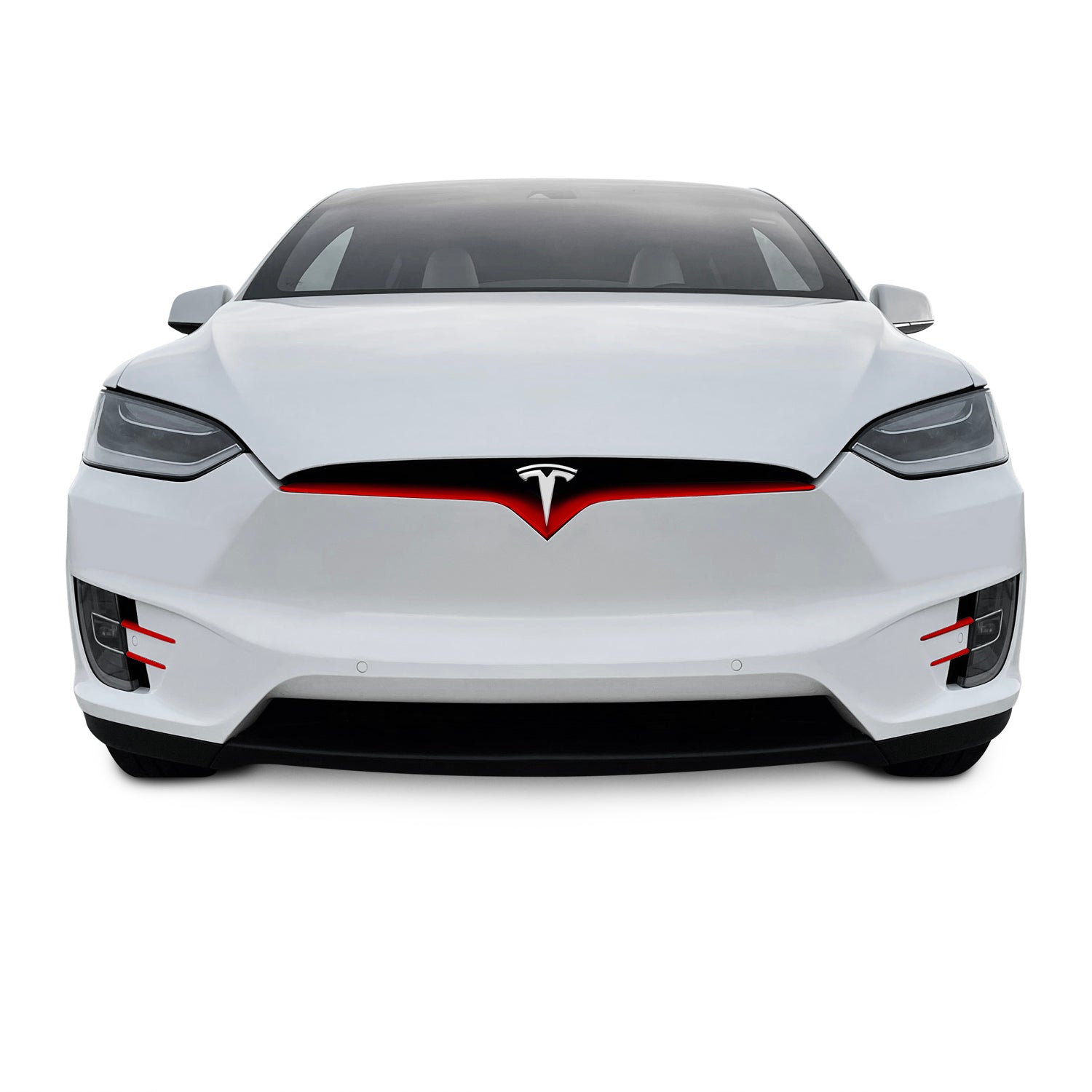2016-2021 Tesla Model X | Front Bumper Trim Combo Chrome Delete PreCut Vinyl Wrap