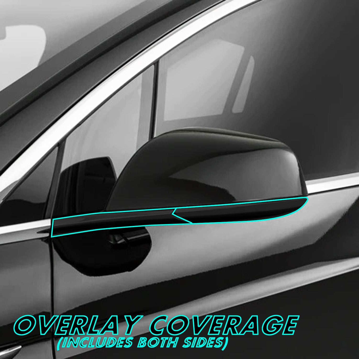 2016-2021 Tesla Model X  | Mirror Trim Chrome Delete PreCut Vinyl Wrap