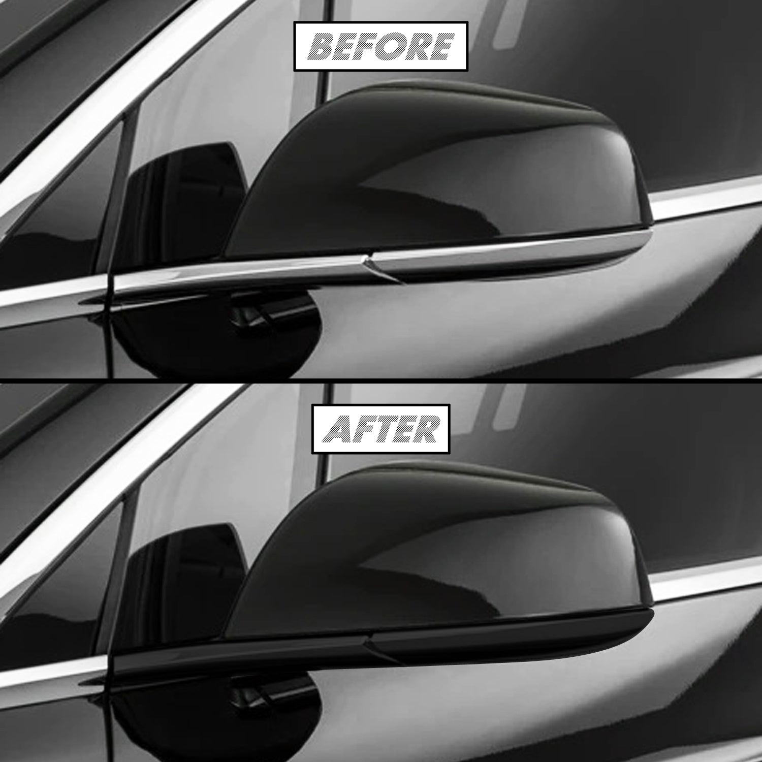 2016-2021 Tesla Model X  | Mirror Trim Chrome Delete PreCut Vinyl Wrap