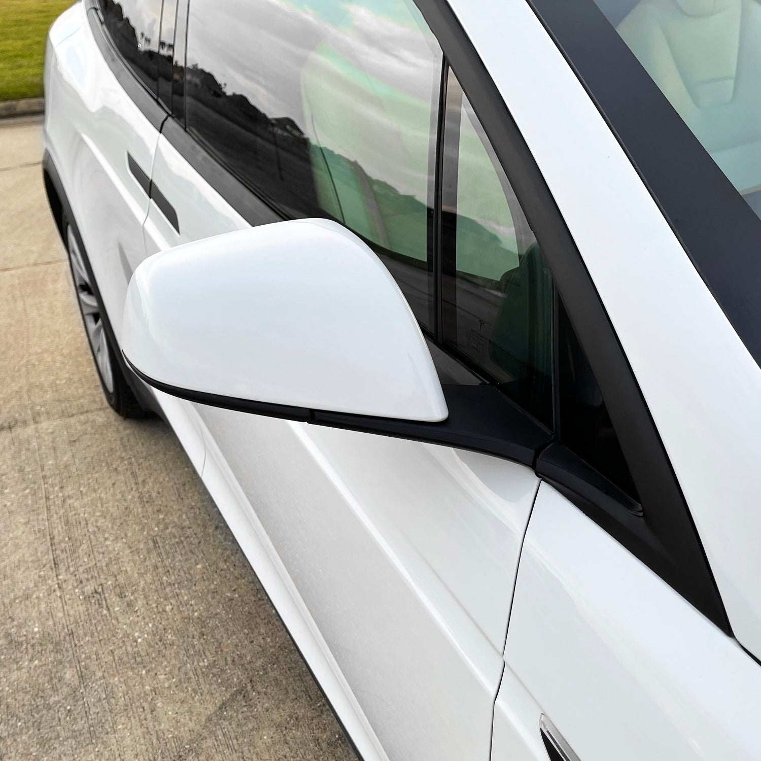 2016-2021 Tesla Model X  | Mirror Trim Chrome Delete PreCut Vinyl Wrap