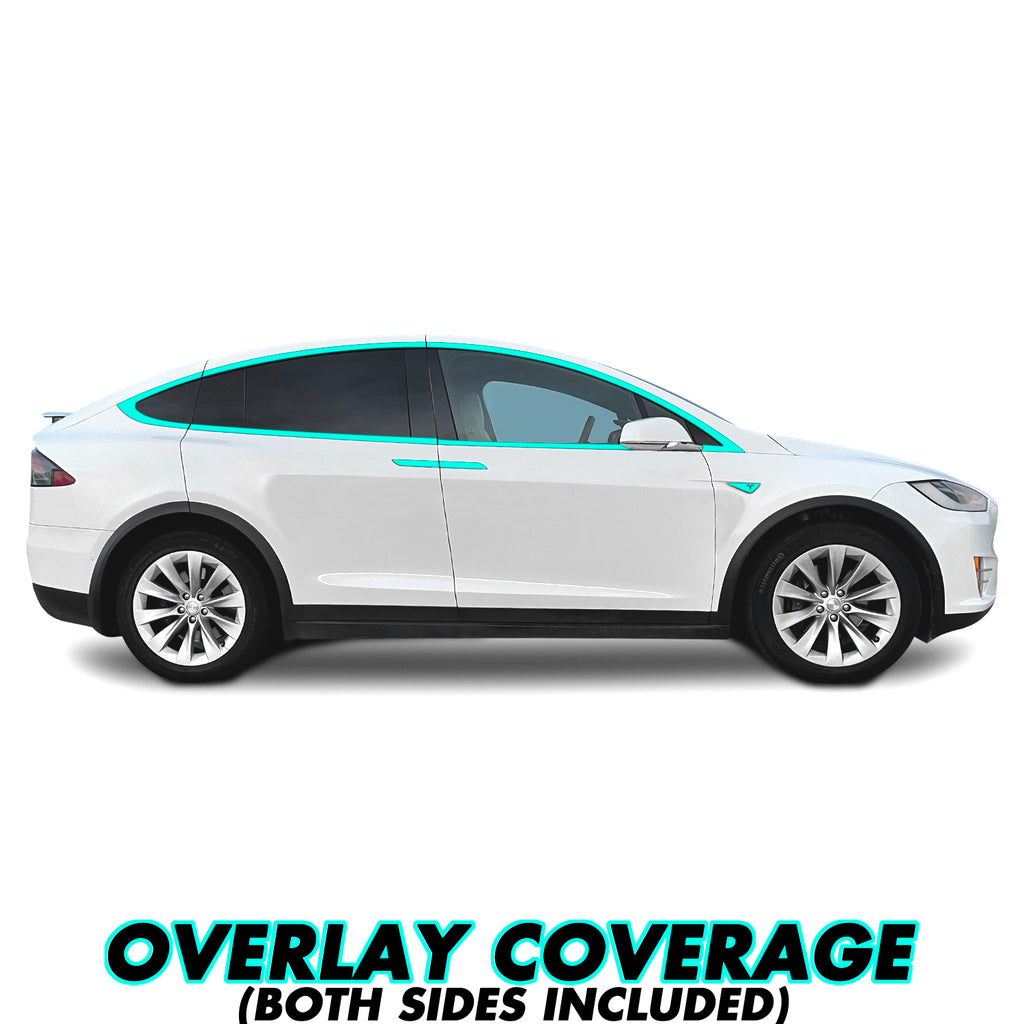 2016-2021 Tesla Model X | Window Trim Combo Chrome Delete PreCut Vinyl Wrap